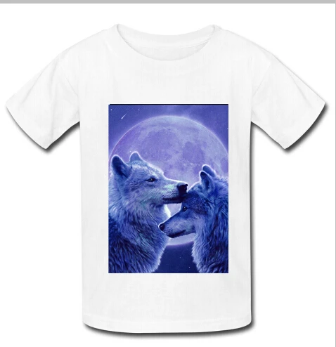 Night Moon wolf T Shirts Mens Shirt high-grade cotton Short Sleeve for Free Shiping Shipping | Мужская одежда