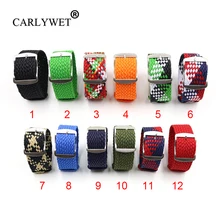 CARLYWET 20 22 мм перлон Нейлон Замена винтажные наручные часы ремешок с матовой пряжкой для всех часов