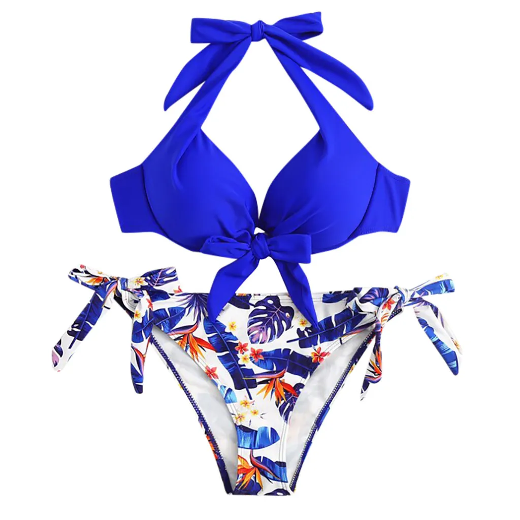 

Women's Swimming Suit Sexy Bikini Swimsuit Halter Women Bikini Set Printed Swimsuit Swimwear Beachwear Bathing Suit N30
