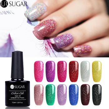 

UR SUGAR Rainbow Gel Nail Polish 7.5ml Shimmer Neon Glitter UV Gel Varnish Semi Permanent Soak Off UV Gel varnish