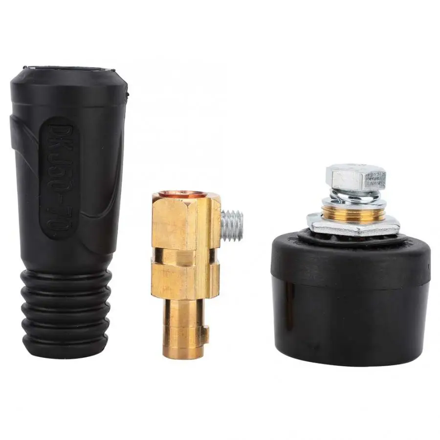 

Copper Rubber Euro Style Welding Cable Quick Connector 200-400A Welding Wire Connector Socket Plug Adaptor 10-25/35-50/50-70 Hot