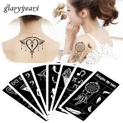 Glaryyears 8 шт./компл. полые Краска для тела Henna трафарет блеск DIY Краски ing полые индийская хна Татуировка трафарет для девочек S200 #35