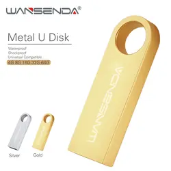 Wansenda USB Flash Drive 64 ГБ Водонепроницаемый накопитель 4 ГБ 8 ГБ 16 ГБ 32 ГБ реального Ёмкость флешки USB 2.0 Mini USB флэш-накопитель