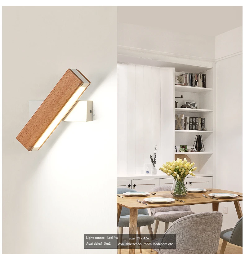 Modern Nordic sconce Wall Light fixture wood Indoor Led Wall Lamps11