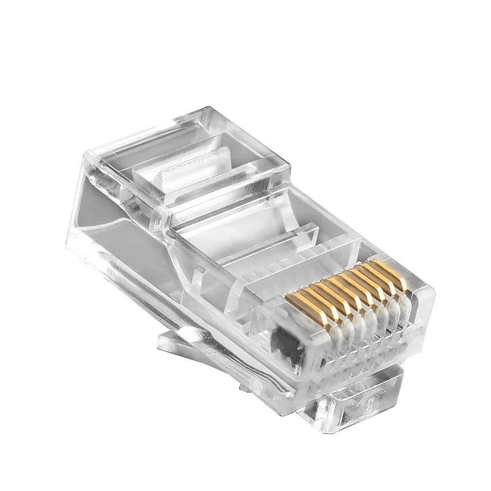 

Elistooop 100pcs Crystal 8Pin RJ45 Module Plug RJ-45 Ethernet Cable Network Connector Adapter For Cat5 Cat5e Rj 45 Plugs