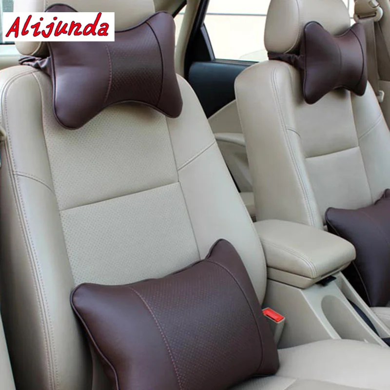 1 car neck pillow PU leather seat car seat head neck headrest for Audi