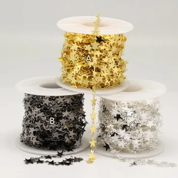 

6mm Star Chains Jewelry Findings,Star Copper Links Chains Chokers,Wire Wrapped Copper Chains for Bracelet Supplies Bulk