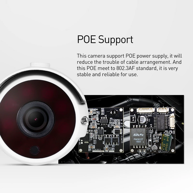 Водонепроницаемая IP камера POE 1080P 6 светодиосветодиодный наружная цилиндрическая