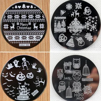 

4pcs Christmas Halloween Owl 4 Design Stainless Steel Nail Plates Nail Art Image Konad Print Stamp Stamping Manicure Template