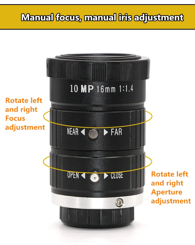 Manual focus, manual iris adjustment