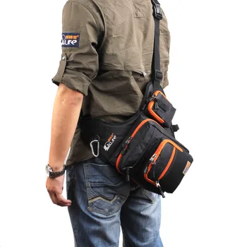 

Fishing Reel Bag 32*39*12CM Multi-Purpose Waterproof Canvas Fishing Reel Lure Tackle Bag For Fishing