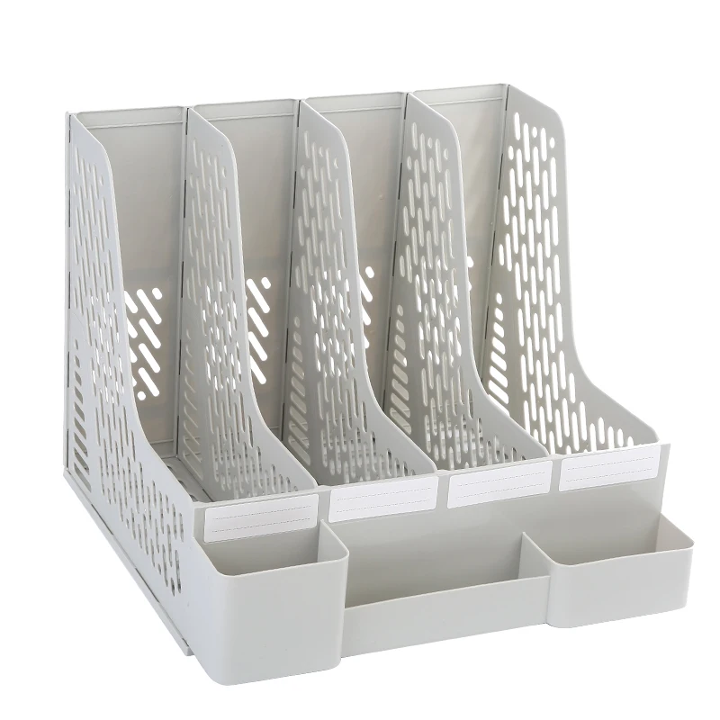 

4 Shelf Document Trays Office Supplies Desk Organizer for File Folders, Magazines, Notebooks