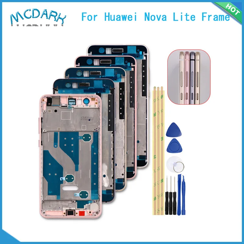 

For Huawei Honor 9 Lite Front Frame Housing For Huawei Nova Lite LCD Frame Supporting Faceplate Bezel Repair Parts+Tools