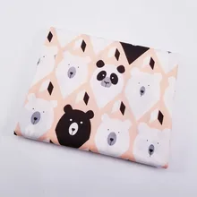 Чистый хлопок, саржа ткани в стиле пэчворк с принтом хлопковые фабричное кружево материал для стеганых изделий ткань милое нижнее белье с рисунком медведя для малышей