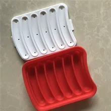 6 полостей колбасы хот доги силиконовые формы DIY ручной работы гамбургер Пан Формы