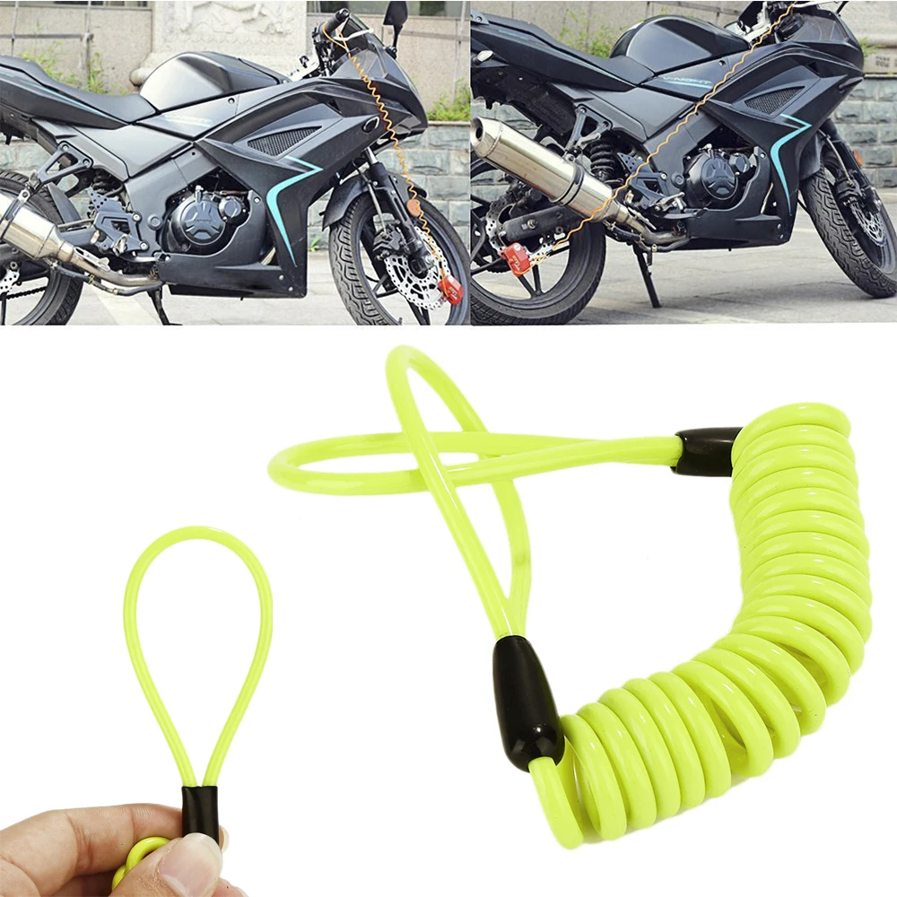 Anti Thief Motorbike bicycle Wheel Disc Brake Bag And Reminder Spring Cable lock