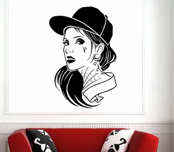 

Wall Decals Girl Hair Tattoo Fashion Hip-hop Art Vinyl Sticker Beauty Salon Pattern Single-piece Package Modern Mirage of Beauty