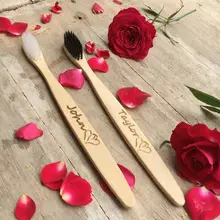 2 шт персонализированные имя Дата деревянный любовник зубная щетка Пользовательские Свадебные сувениры и подарки свадебные подарки для гостей Свадебные сувениры