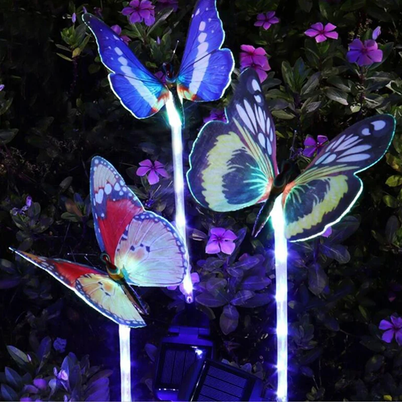 Solar Lamp Outdoor Waterproof  LED Solar Light Garden Light 7 Color Cycle Fiber Butterfly Lamps Yard Lawn Landscape Decoration (7)