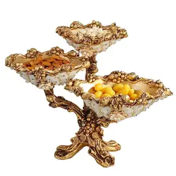 

fruit plate set Modern living room coffee table ornaments Stylish high-end multi-layer fruit plate creative home WL5111353