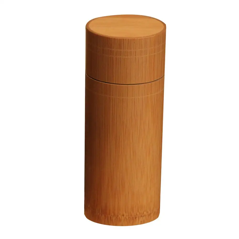 Натуральная бамбуковая чайная канистра коробка для хранения бутылка-органайзер чайный набор в коробке кухонные аксессуары уплотнительная крышка банка Caddy подарок для дома путешествия - Цвет: 8x20