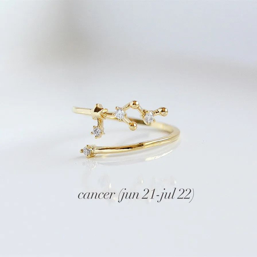 Креативное кольцо созвездия весы Близнецы Телец раковое кольцо с созвездием овна дамское Свадебное обручальное кольцо для женщин модное ювелирное изделие