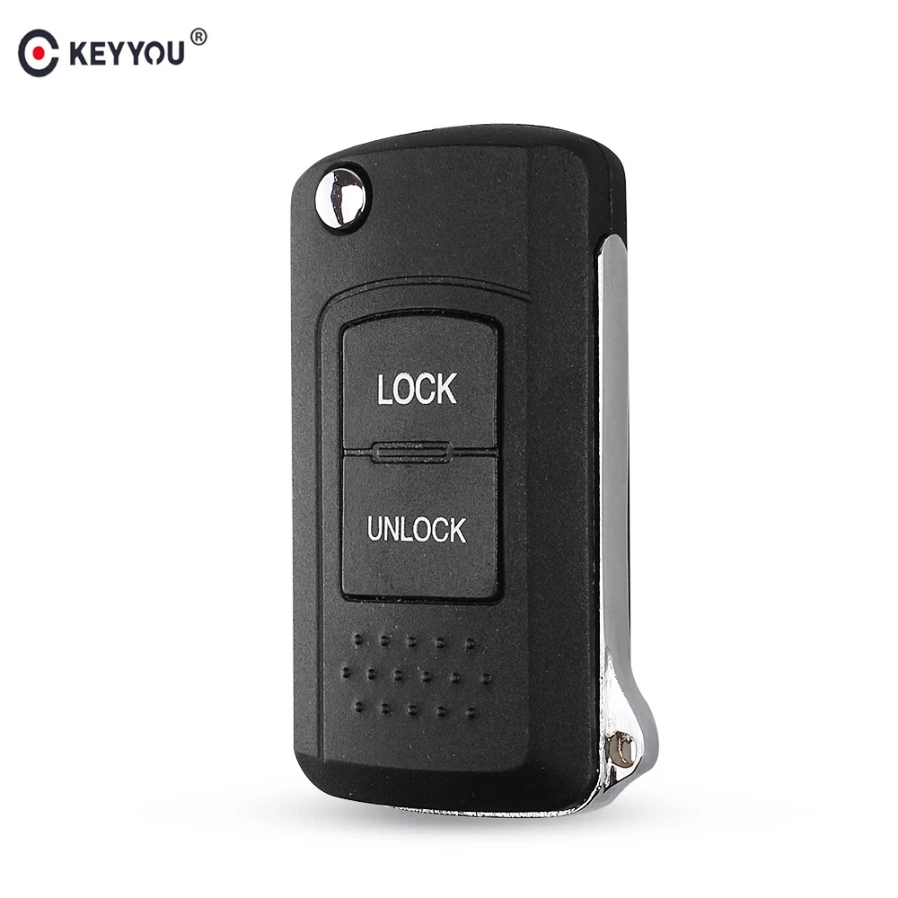 

KEYYOU 2 Buttons Remote Flip Folding Key Shell Fob Keyless Case For Mitsubishi Montero Sport Diamante Eclipse Left Blade MIT8