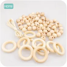 MamimamiHome Baby Rattle Set of 10pc 1 6 Unfinished Wood Rings 50pc 0 65 wooden beads