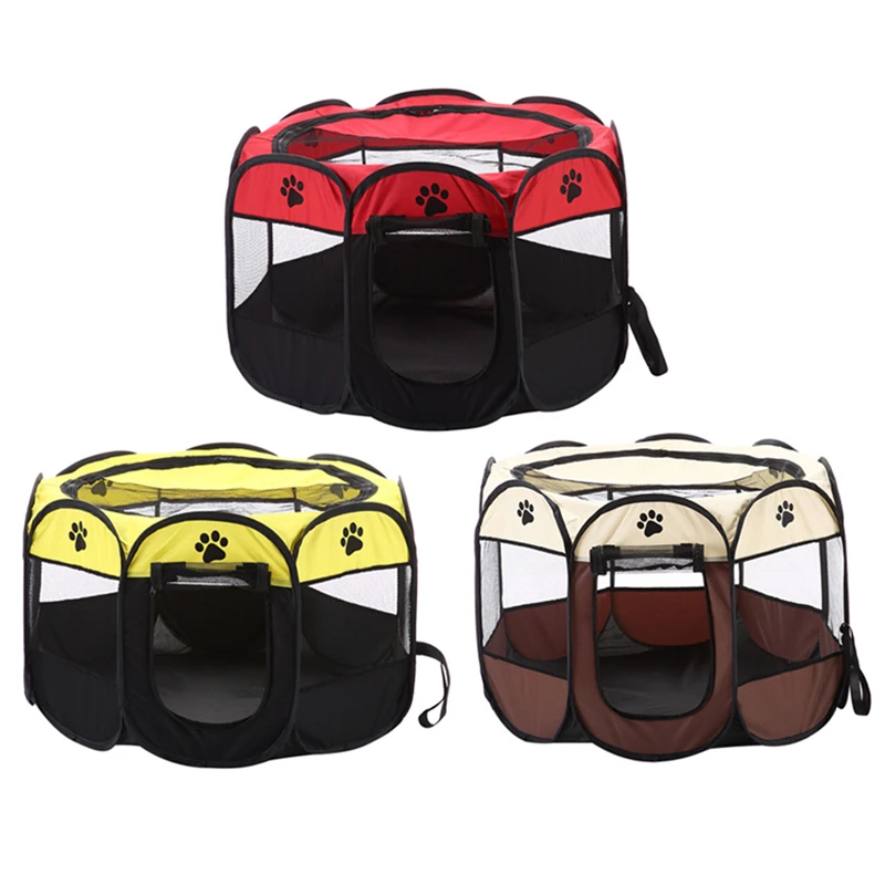 

8-Sides Portable Pet Tent Waterproof Foldable Dog House Cage Cat Playpen Tent Puppy Kennel Easy Operation Outdoor Pet Supplies