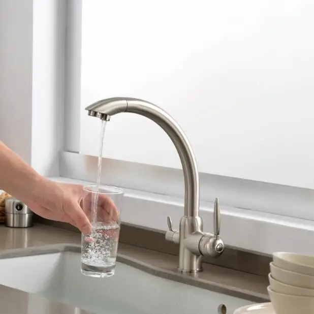 Золотые смесители для кухни с вращением на 360 градусов смеситель воды двойным