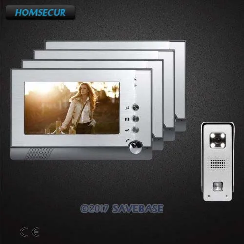 

HOMSECUR CMOS Color Silver 7" Video Door Phone Intercom System with One Button Unlock for Home Security