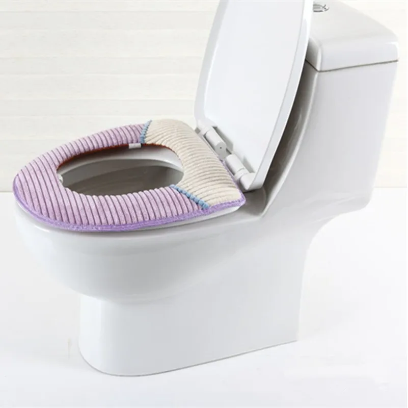 Принадлежности для ванной комнаты высококачественные бархатные сиденья для унитаза из искусственной кожи водонепроницаемый мягкий сиденье Подушка паста пряжки унитаз - Цвет: Фиолетовый