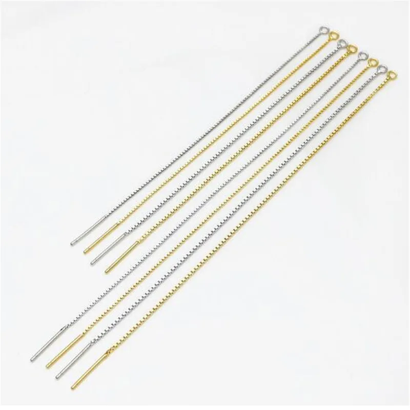 

2pcs 90/115mm Length 925 Sterling Silver chains Extender Chain Jewellery Findings Line Chain for DIY Thread Ear Stud Earrings