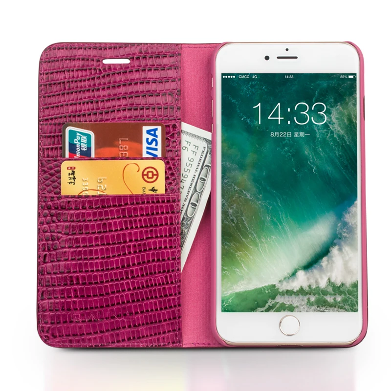 Чехол QIALINO из натуральной крокодиловой кожи для iPhone XS X 8 7 Plus кошелек Модный