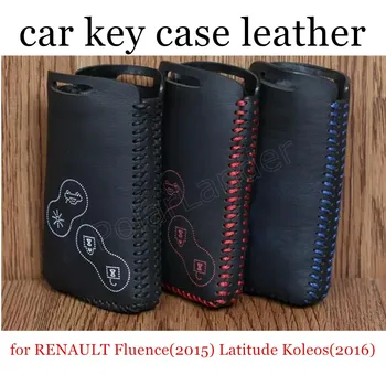 

Only Red car key case leather hand sewing for RENAULT Fluence(2015) Latitude Koleos(2016) Laguna(2012) Talisman(2013) Megane