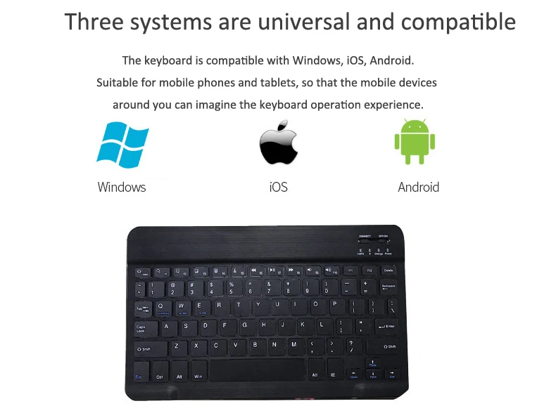 Тонкая мини Bluetooth клавиатура для планшета iPad Apple iPhone Android смартфон беспроводная клавиатура Поддержка IOS Android система