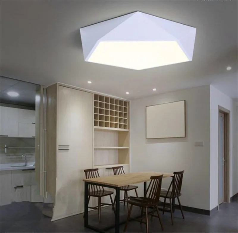 

Nordic Super Thin 5CM LED Ceiling Lamps Creative Geometric Simple Modern Iron Acrylic Ceiling Light for Home Living Room Balcony