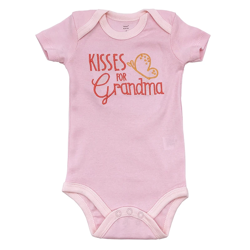 

Summer Baby Girl Clothes Short sleeve Pink Newborn Bodysuit 100% Cotton O-Neck letter Baby clothing kid clothes