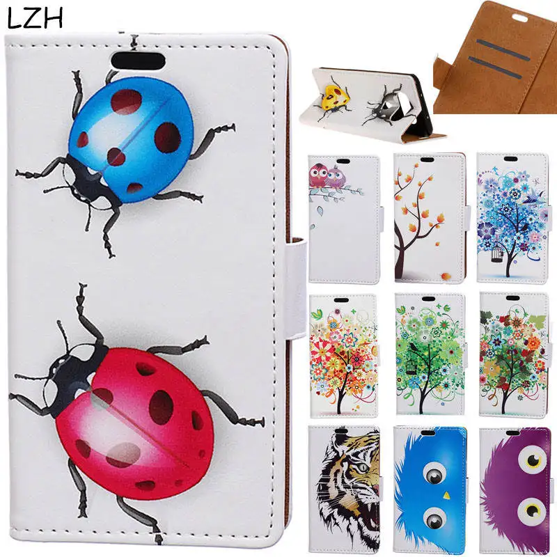 

Colorful Ladybug IMD Pattern PU Leather Flip Stand cover Case for LG Q8 Magnetic Snap Card Money Slot case for LG V20 mini