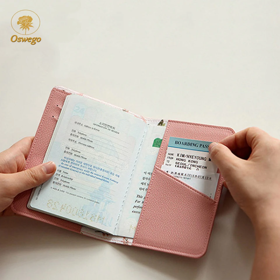 Освего с милым принтом Для женщин Обложка для паспорта из искусственной кожи держатель карты путешествий Обложка для паспорта обложка на паспорт