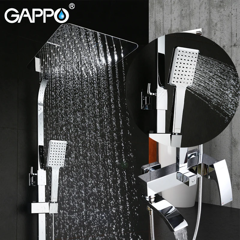 

GAPPO shower system showers mixer tap Bath Basin taps waterfall shower head wall mixer faucets rainfall shower set