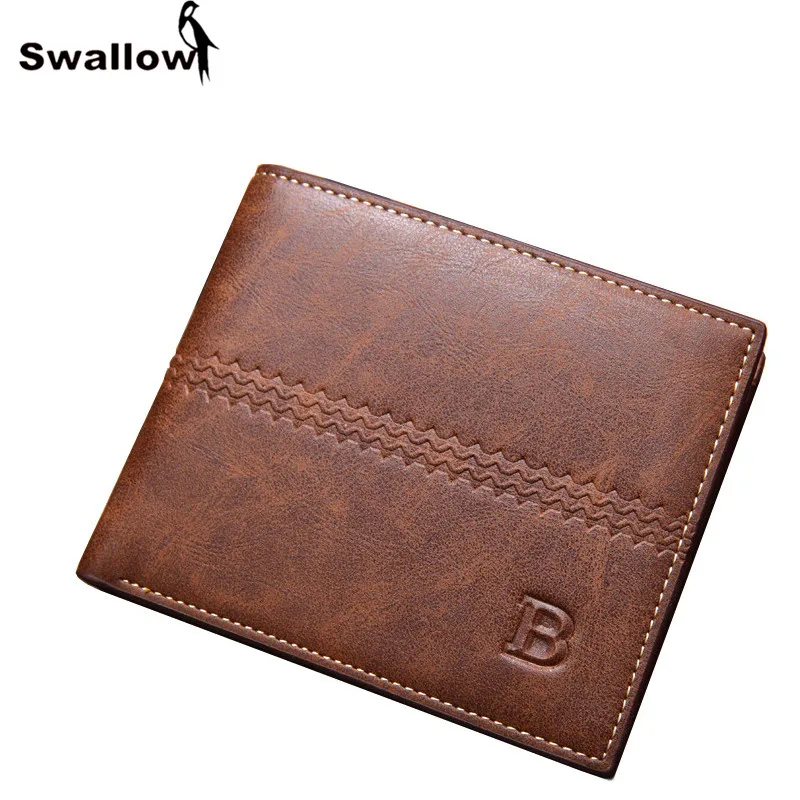 

Fashion Folds Men's Wallet With Coin Purse Scrub High Quality Wallets Men Vintage Purse Male Leather Waves Pattern Multifunction