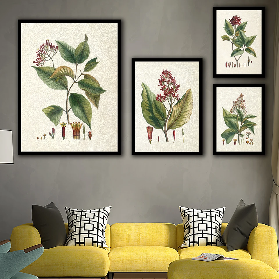 

Home Decor Watercolor Canvas Painting Print HD Red Flowers Plant Nordic Picture Poster Wall Art Living Room Bedroom Bedside