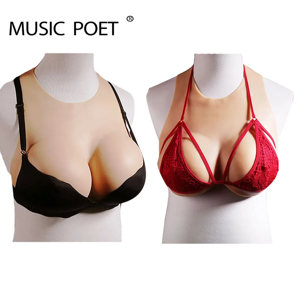 

MUSIC POET Realistic Silicone Breast Forms False Breasts For Crossdressers Transvestite Fake Boobs Enhancer Transgender Shemale