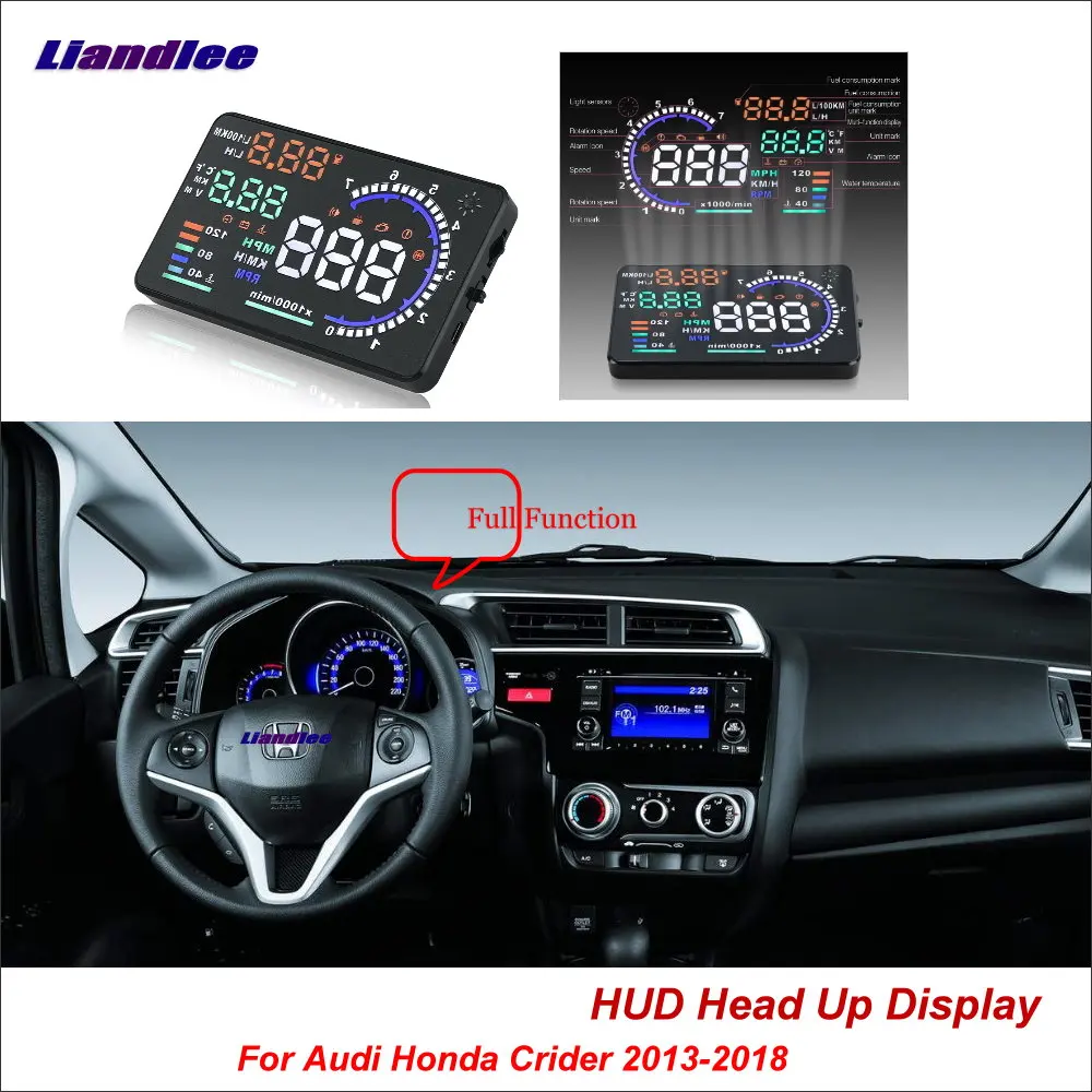Liandlee автомобильный HUD Дисплей для Honda Crider 2013- безопасный экран вождения OBD проекционный Спидометр лобовое стекло