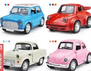 

classic car beetle alloy sound light back to power model children's toy car