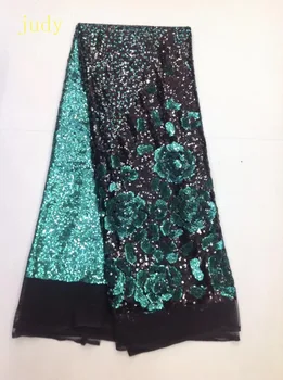 

JL181#Mixed color rose sequins 2018 fashion fabric for wedding dress gala stage African style French style Free shipping