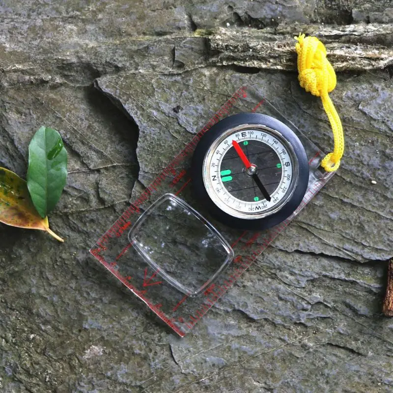 

Acrylic Magnifier Compass Lanyard Precision Measuring Scales Ruler Outdoor Camping Hiking Climbing Adventure Survival Tool