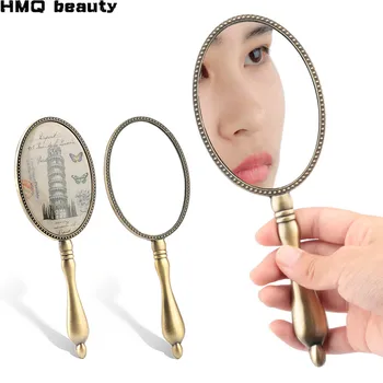 

Retro Pattern Makeup Mirror Eyelash Extension Tool Grafting Lashes portable lace hand mirror Applying Eyelashes Makeup Tools