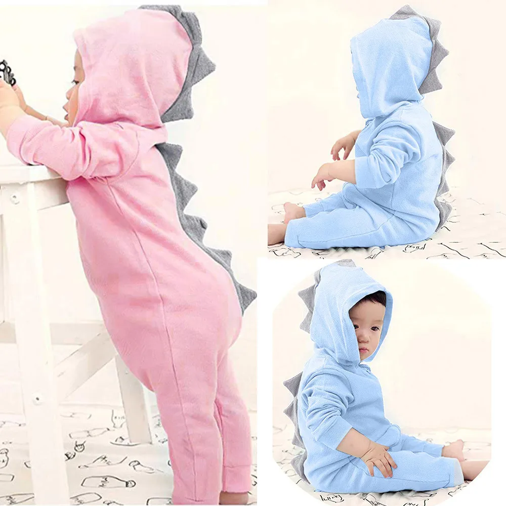 

Infant Toddler Baby Rompers Girls Boys Dinosaur Hoodie Romper Zip Clothes Jumpsuit baby girl boy clothes new born baby clothes